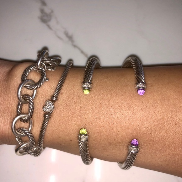 David Yurman Cable Diamond Heart Bracelet - Picture 4 of 4